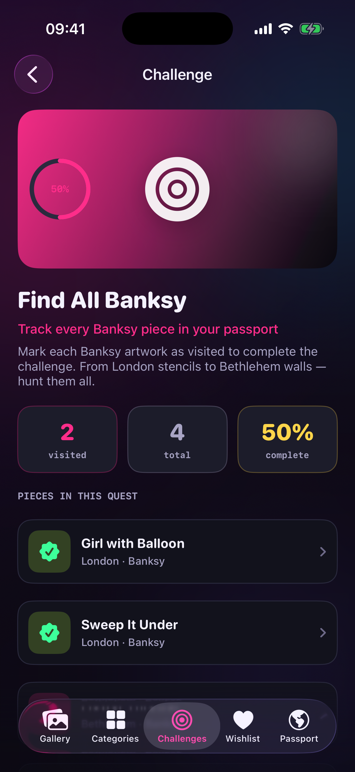 Find All Banksy challenge progress